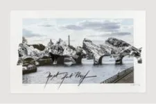 JR - Projet Pont-Neuf - Edition 2024 - Limited edition of 50 numbered and signed copies. Color lithograph produced on Marinoni printing press, hand-made collage, and charcoal