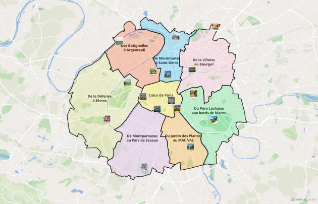 Carte des quartiers du Grand Paris